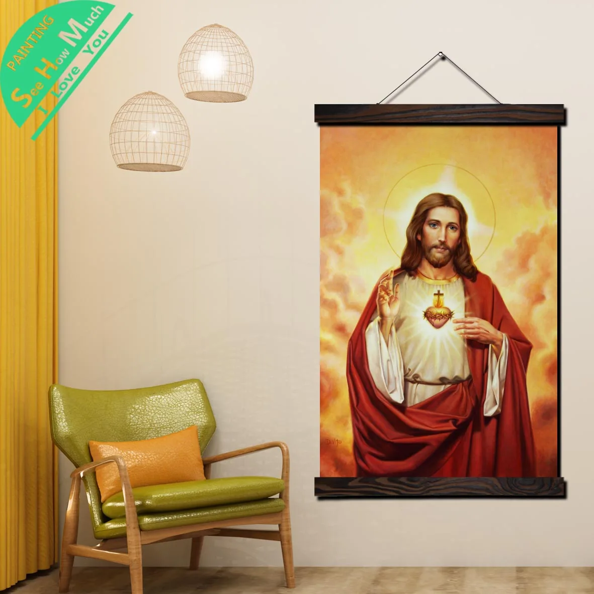 Srca jezusovega Poiščite Slikarsko Platno Letnik Plakat in Tiskanje Wall Art Slik, Dnevna Soba, Spalnica Kmetija Dekoracijo