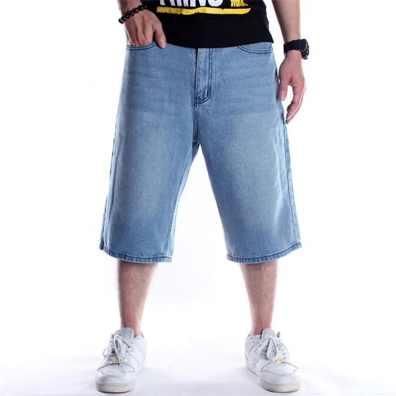 Jeans moški 2020 Novo Modis Hip Hop kavbojke Moški trend Hlače Svoboden Odrezana hlače velikosti 30-46 Svetlo Modre hlače Biker jeans