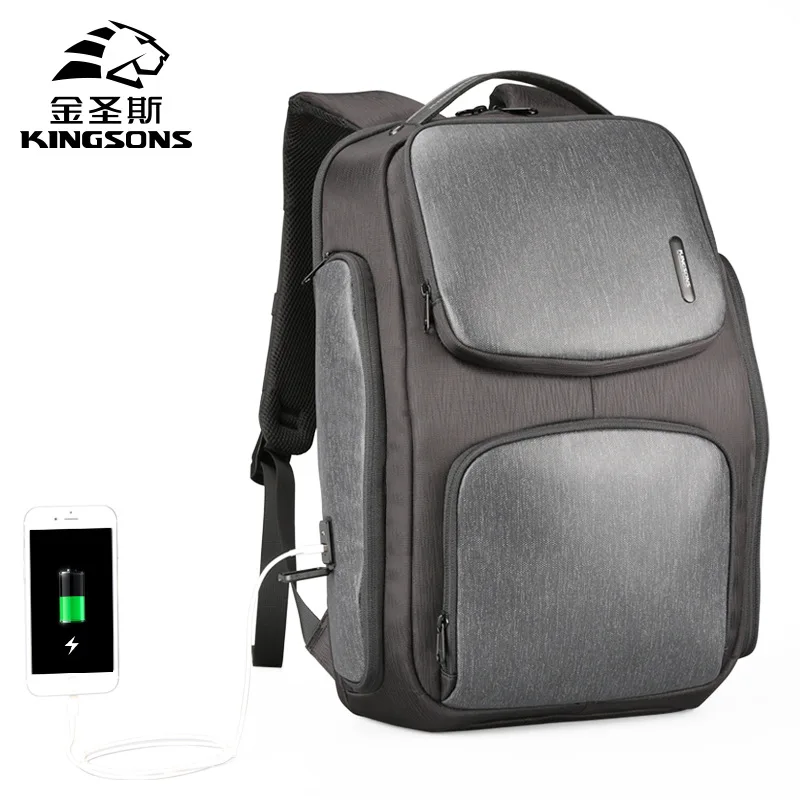 Kingsons novo, Nadgrajeno različico Sončne energije, rdečica za 15,6 palčni Prenosnik Nahrbtnik USB zunanje polnjenje poslovna potovanja za prosti čas vrečko