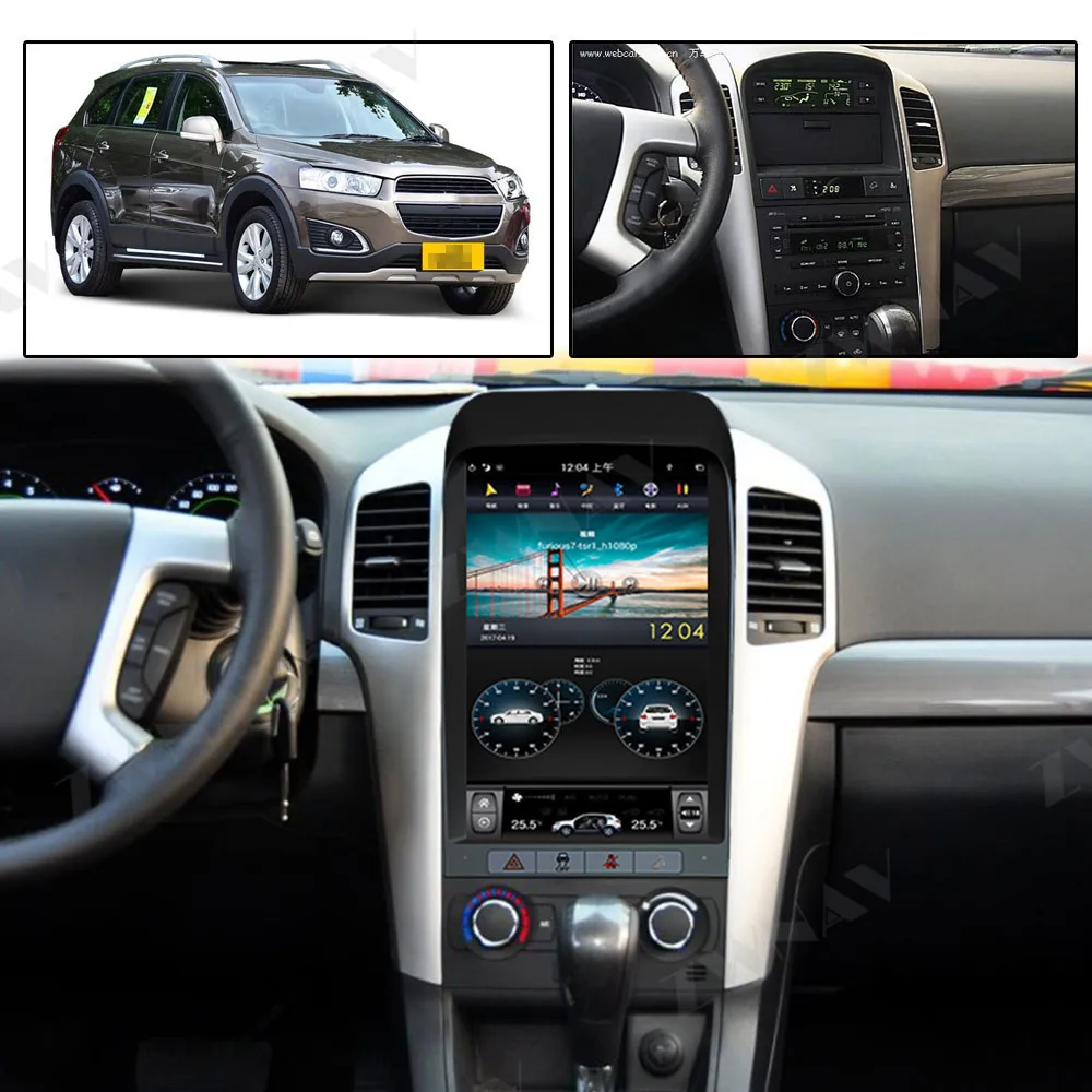 Vertikalni Tesla Za Chevrolet Captiva 2008-2012 Android Zaslon IPS PX6 DSP Avto DVD GPS Multimedia Player Vodja Enote Radio Audio