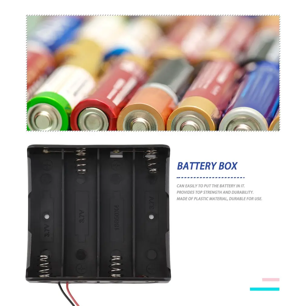18650 Baterijo Primeru Lepe Baterije Škatla za Shranjevanje Plastike nosilca za Baterijo Za 4 KOS 18650 Baterije Z Žico Vodi