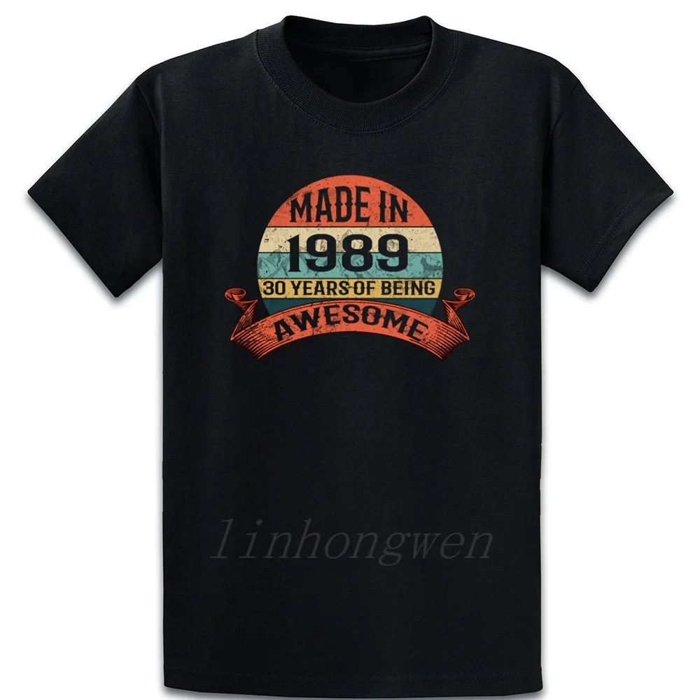 Vintage Narejen Leta 1989 Tshirt 30. Rojstni dan Darila 30 T Shirt O-Vratu Dihanje Pomladi Osebno Pismo Noro Formalno Bombaž