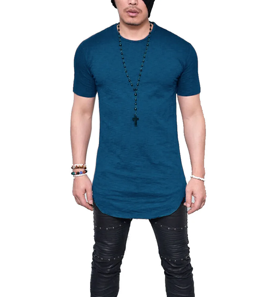 Moška T-shirt kratek rokav čiste barve, okrogle ovratnik plašč