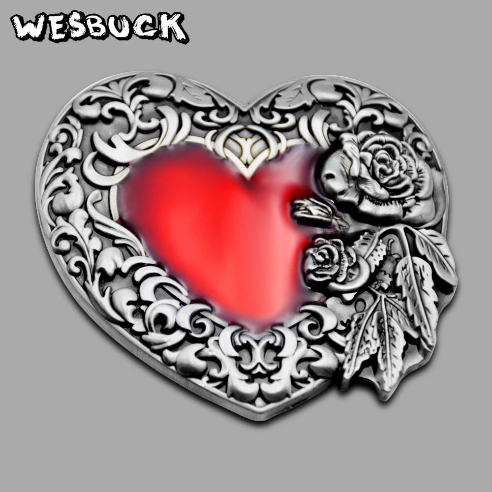 WesBuck blagovne Znamke Visoke kakovosti 3D Rdeča ljubezen Roses Fashion sponko pasu S PU Pasu Klasičen Moški Ženska Jeans pribor Počitnice darila