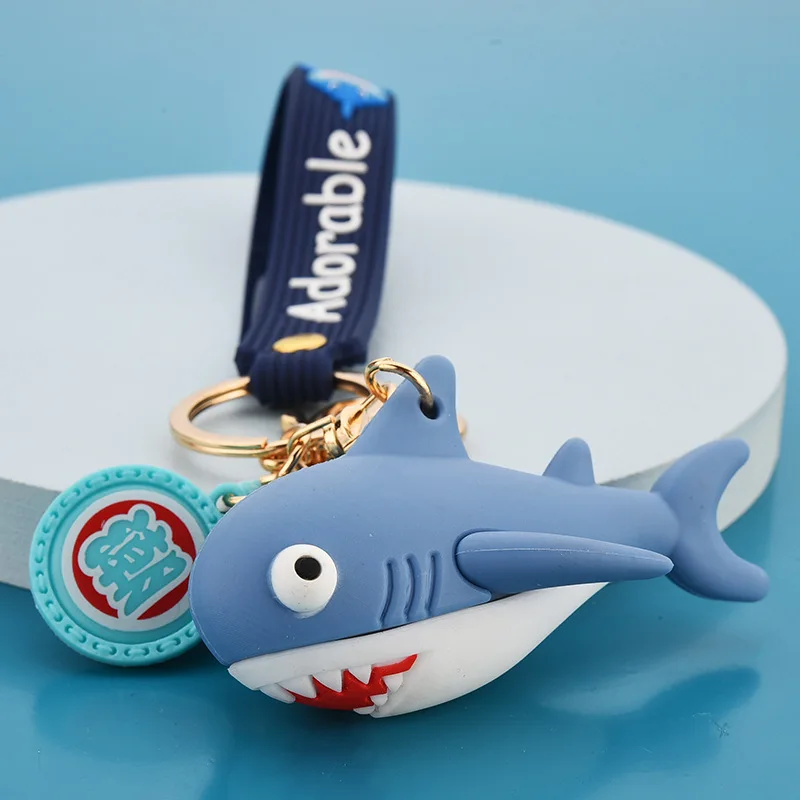 Ustvarjalne Risanka Shark Keychain Tri Barve Morskih Seriji Shark ključe, Mobilni Telefon Vrečko Avto Obesek Nekaj Keychain