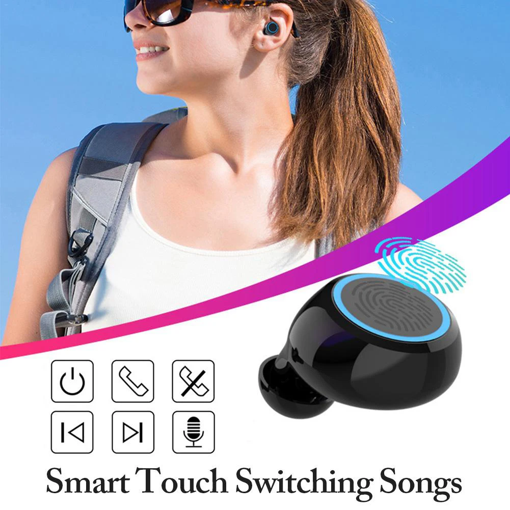 Najnovejši Čepkov IPX7 Brezžična tehnologija Bluetooth HI-fi Slušalke 8D Zvoka Bas Digitalni zaslonski bralnik Prstnih Earset Nepremočljiva Športne Slušalke