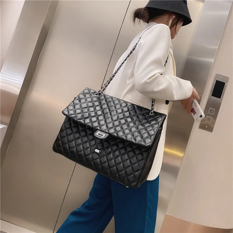 Visoka kakovost, elegantna rhombus verigi rame Ženski 2020 nove modne velike zmogljivosti žensk oblikovalec messenger bag potovalna torba