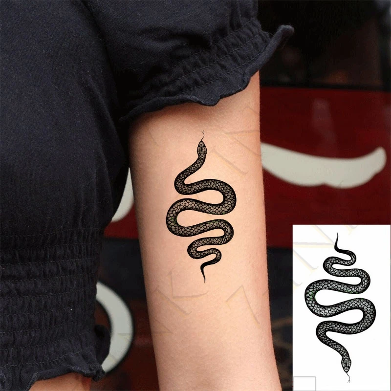 Nepremočljiva Začasni Tattoo Nalepke Minimalističen Majhne Sun Moon Pero SnakeTatto Body Art Flash Ponaredek Tattoo za Moški Ženske Otroci