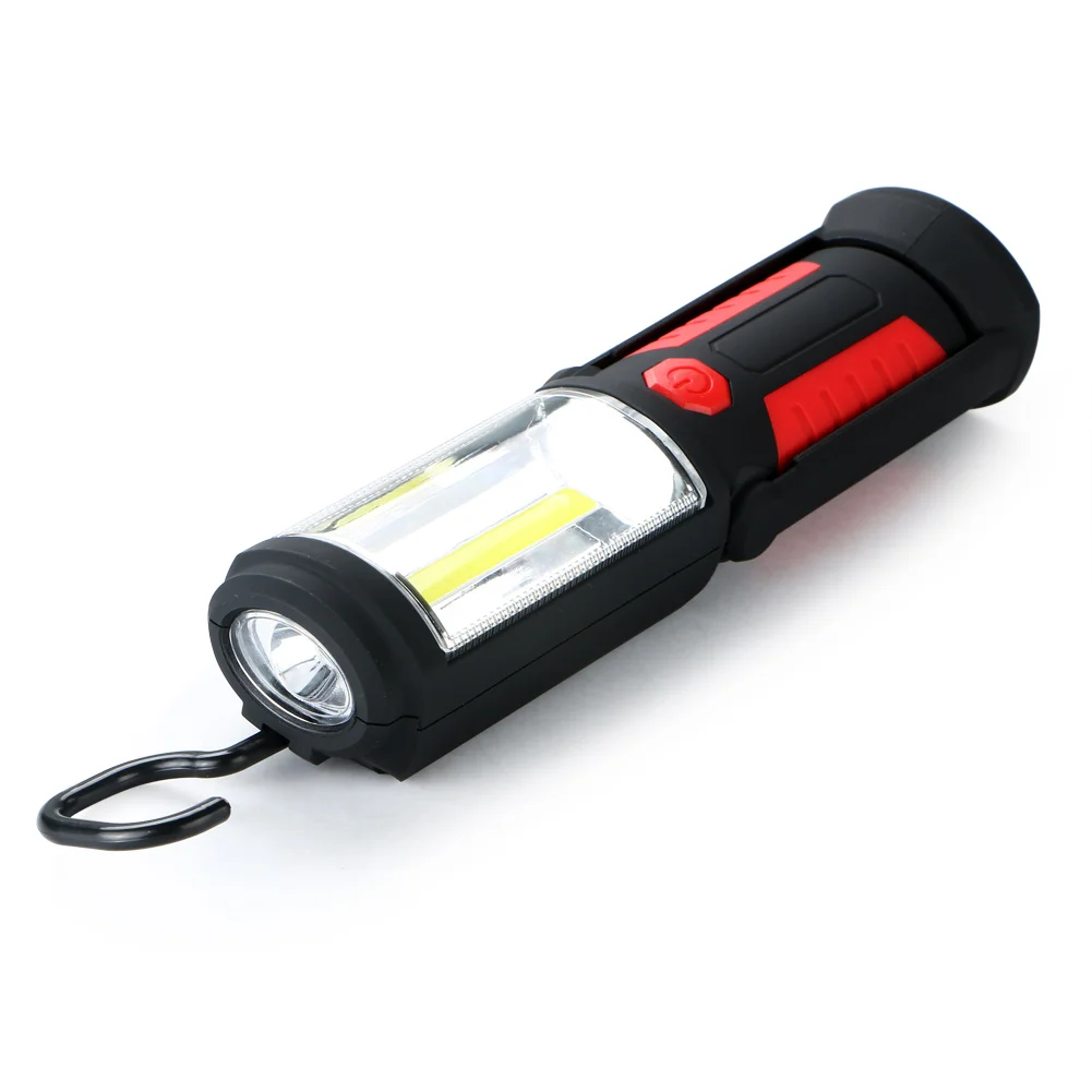 Baterijsko COB LED Svetilka Delo Svetlobe, Magnetni Viseči Kamp Garaža Svetilka Pregled Lučka Lanterna Za 3xAA