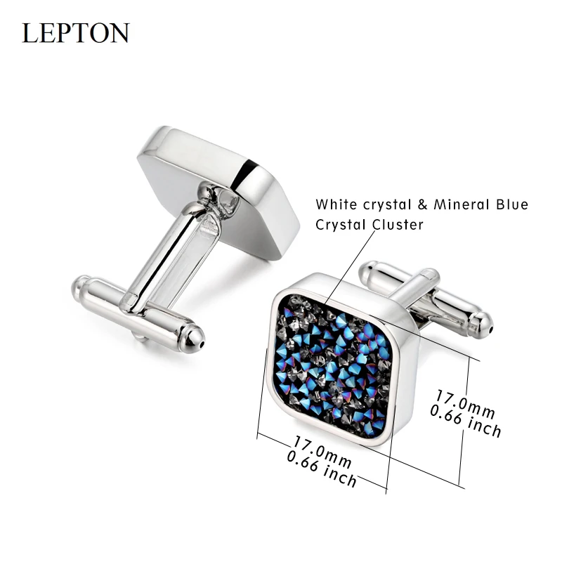 Najnovejši Kristalno zapestne gumbe za Mens Visoko Kakovost Kvadratnih Crystal Grozdov manšetni Luksuzni Poroko Ženina CuffLink Relojes Gemelos
