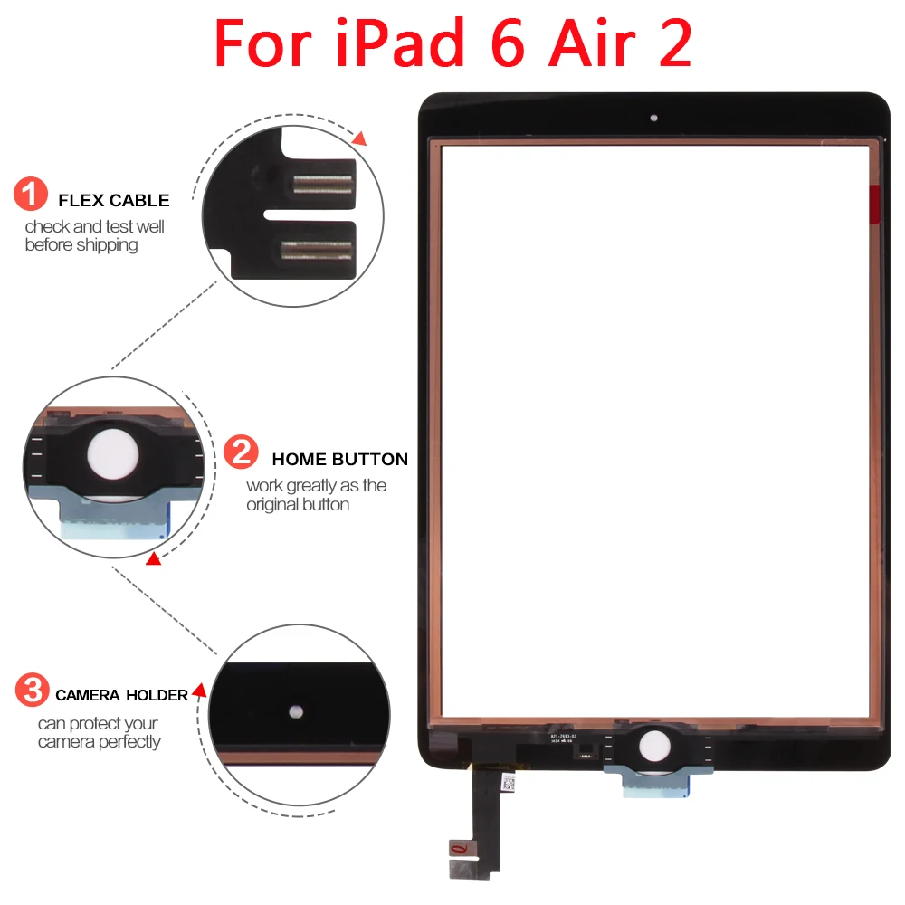 Za iPad 2 Air 2 1 Zaslon Za Računalnike iPad 3 4 Zaslon na Dotik za iPad 1 5 6 Dotik Računalnike Za iPad2 iPad3 iPad4 Stekla