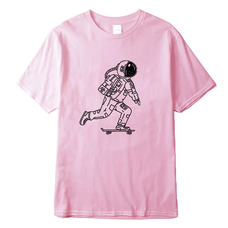XINYI Moške Visoko Qualitybombaž cool kratke sleeveTshirt priložnostne Astronavt skateboard smešno o-vratu tshirt svoboden vo-shirt tees
