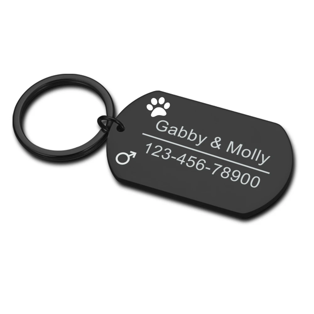 Osebno Pes ID Keychain Pet Ime Lastnika Ime Telefona Keychain Anti-izgubil Pet ID Ime za Mačka Kuža Pes Ovratnik obesek za ključe, Oznako Pet