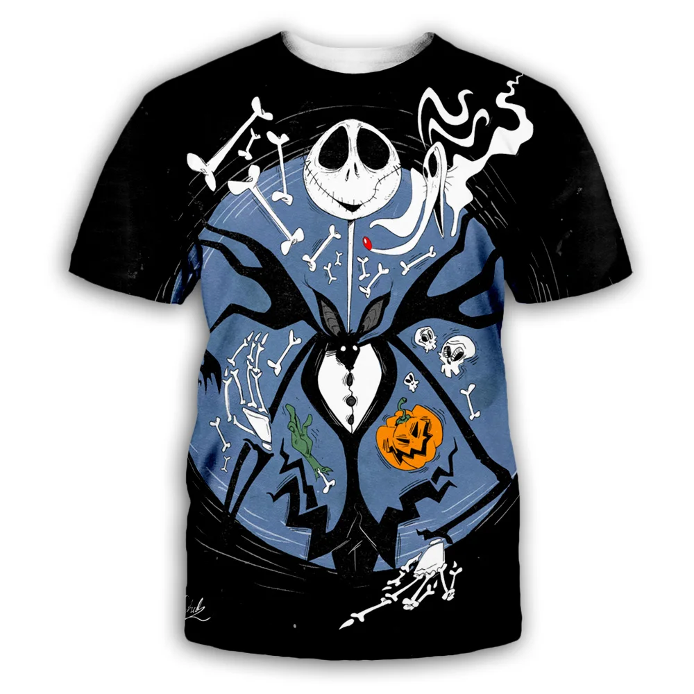 PLstar Kozmos Halloween Grozo Pennywise Nočna mora pred Božičem jack skellington T-majice 3DPrint Kratkimi Rokavi Moški/Ženske, B2
