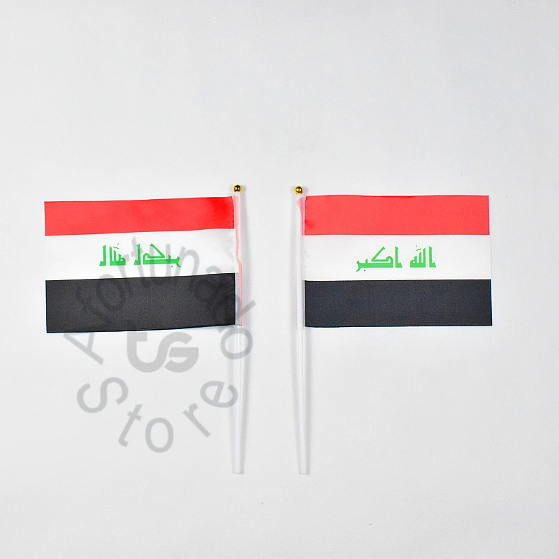 Irak 14*21 cm 10pieces zastava banner pomahal z Roko Zastava Nacionalna Zastava za izpolnitev,Parade,stranka.Visi,dekoracijo