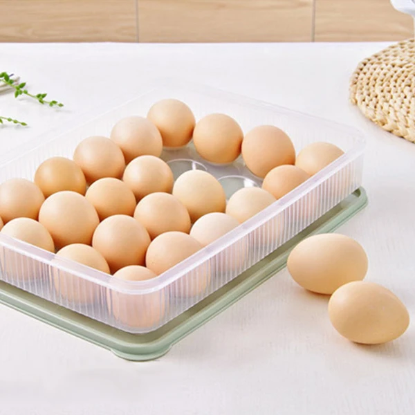Plastično Jajce polje kuhinja jajce škatla za shranjevanje 24 Mrežo Jajca imetnik Stackable zamrzovalnik za shranjevanje organizatorji jajce za shranjevanje Posode zelena