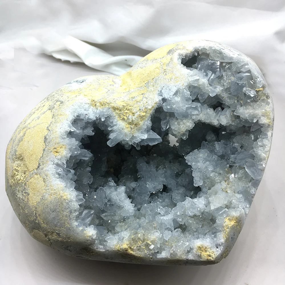 4100g Velik obseg Naravnih Kianit Geode Srce Quartz Drusy Gruče Mineralnih Vzorcu, Energetsko Celjenje Kristalni Kamen Doma Dekoracijo