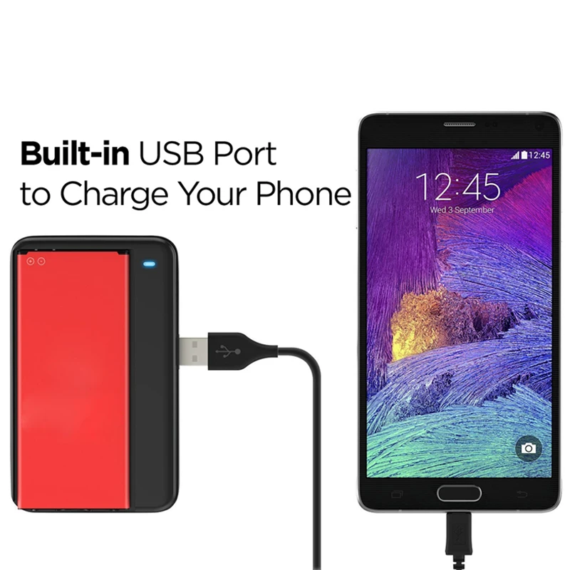 Opomba 4 Polnilnik Baterij USB Wall Potovanja Stojalo za Samsung Galaxy Note 4 Baterije z vgrajenimi Vrati USB in Zložljivi Plug Črna