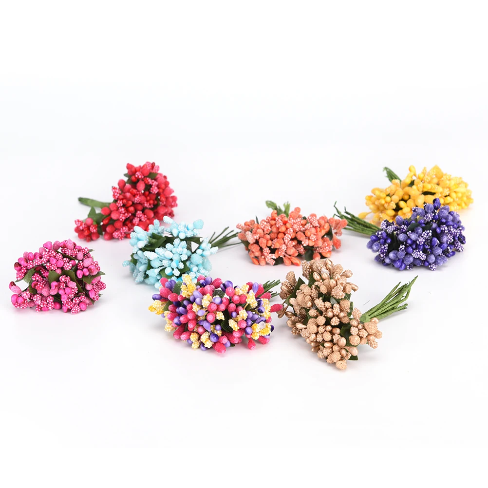 Umetni Stamen šopek rož za Poroko Polje Scrapbooking Dekoracijo DIY venci obrti Cvetje 12pcs/set
