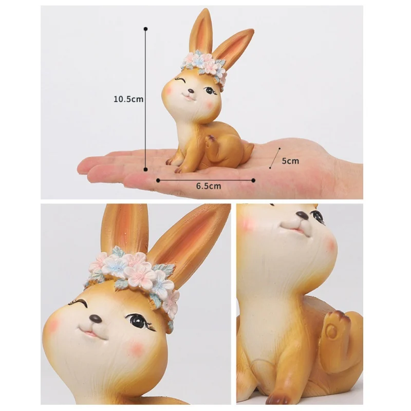 Miniature Zajec Figurice Srčkan Cartoon Živali Torto Pokrivalo Doma Tabelo Okraski Doma Vrt Urad Dekor
