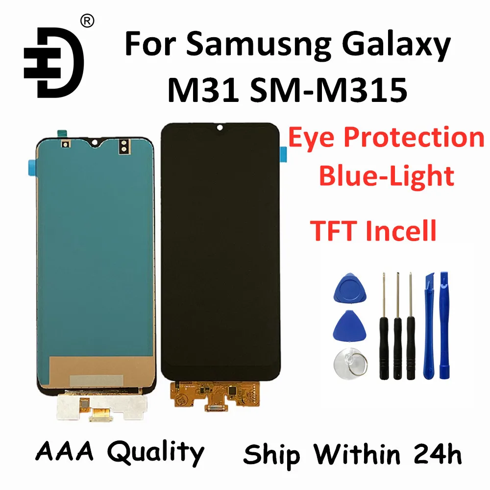 TFT Incell LCD zaslon Za Samsung Galaxy M31 LCD-Zaslon, občutljiv na Dotik Računalnike Zaslon Za Samsung M31 M315 SM-M315F LCD Z Okvirjem