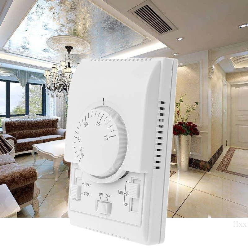 Hiqh kakovosti AC 220V Soba Mehanski Termostat za Nadzor Stikalo klimatska Naprava Fan Coil Temperaturni Regulator