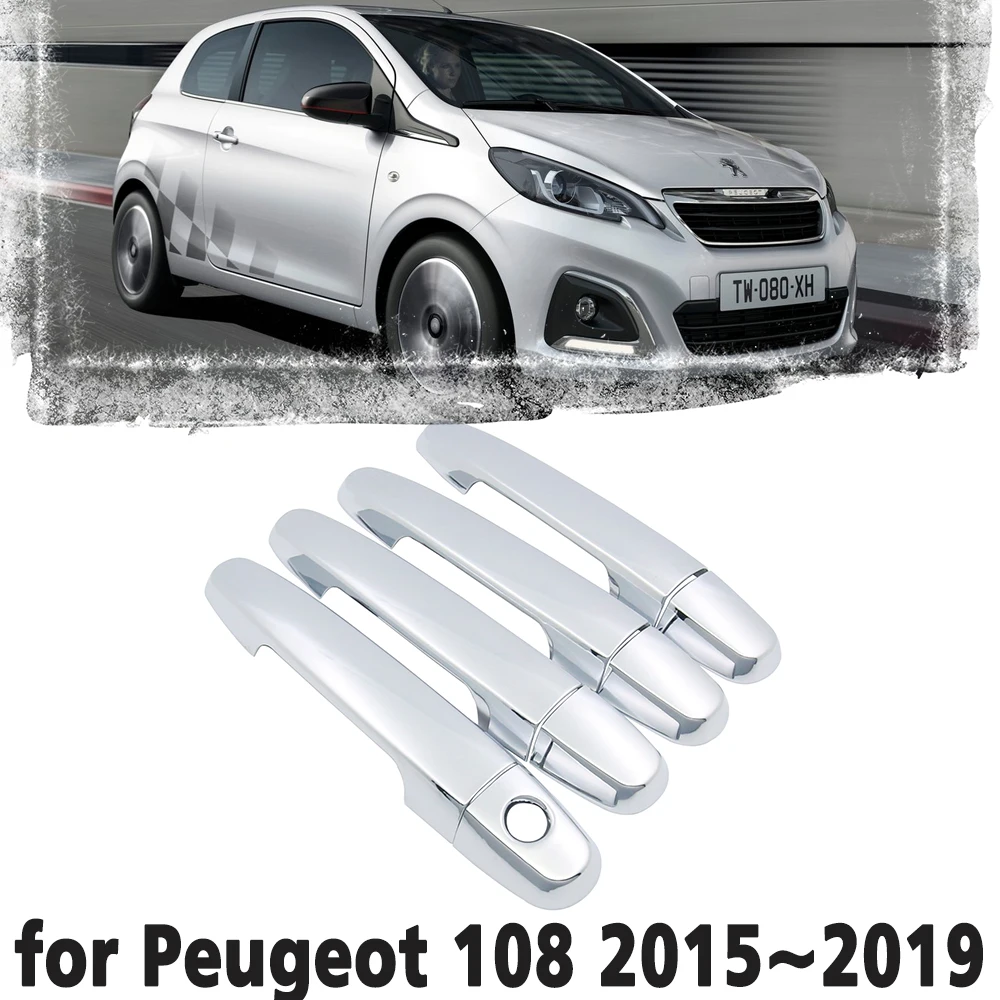 Luksuzni chrome vrat ročaj kritje trim zaščitni pokrov za Peugeot 108 2016 2017 2018 2019 Avto opremo nalepka