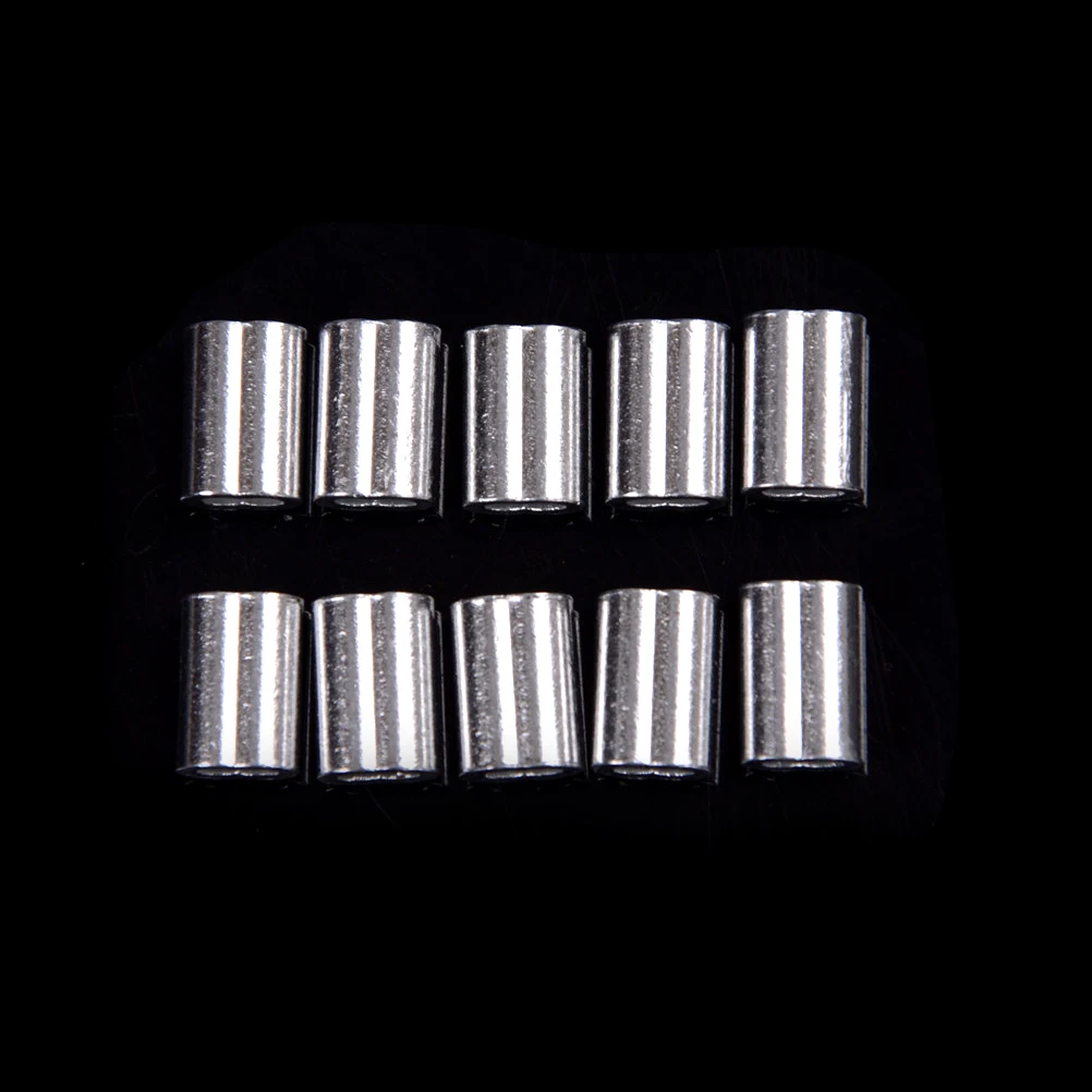 1,5 mm Jeklena Vrv Aluminijastimi Obročki Rokavi, Srebrno Ton, 50 Kos