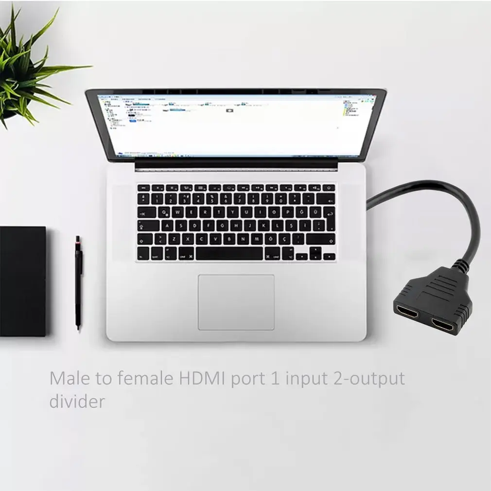 HDMI Kabel Adapter Za 1,4 B Splitter HDMI 1 v 2 Out Priključek za Kabel HDMI Port Hub HDMI, 2-vrata moškimi in Polybag, ki Niso zaščiteni