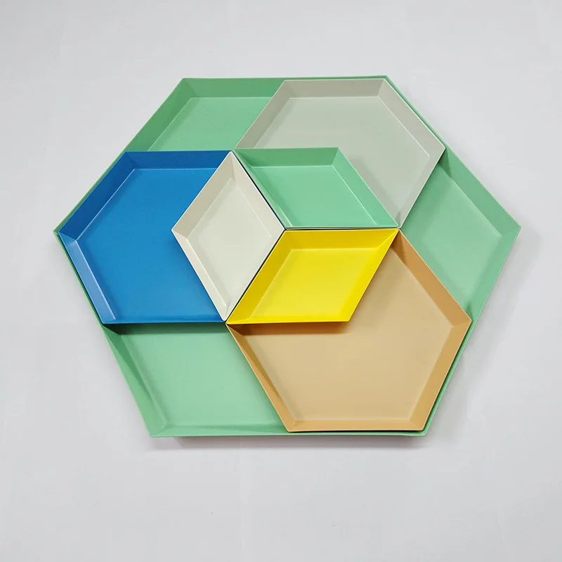 Poligonske Sadje Ploščo, Kombinacija Shranjevanje Pladenj Geometrijske Diamond Kovinski Heksagonalna Nakit Ploščo