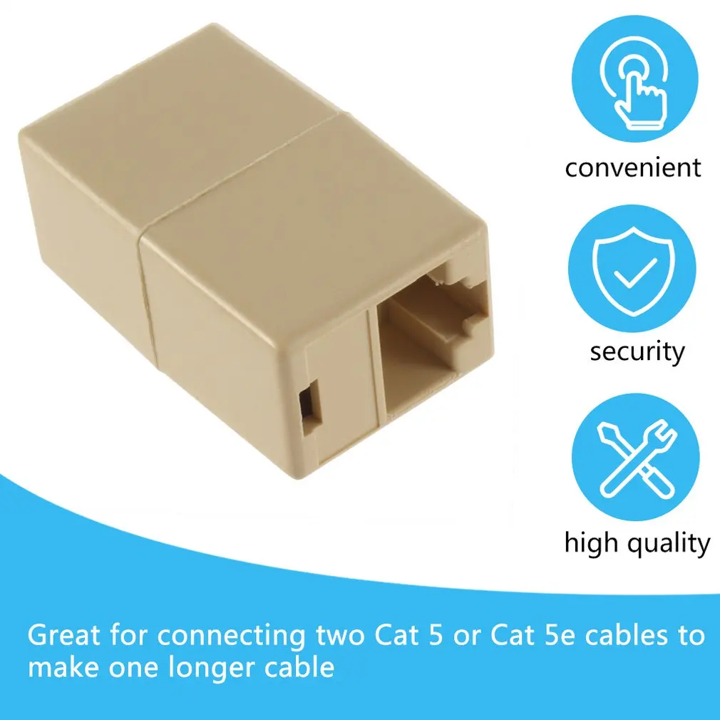 Strokovno majhnosti RJ45 za CAT5 Kabel Ethernet LAN Vrata 1 do 1 Socket Splitter Priključek za Napajalnik