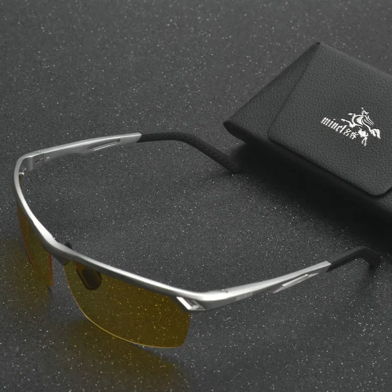 MINCL/ nova Anti-Glare Očala Očala Polarizirana Vožnjo sončna Očala Rumena Leča Night Vision Vožnje Očala Moških Z box FML