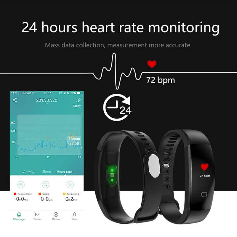 Smart pas Srčnega utripa Smart manšeta bluetooth fitnes tracker smart dejavnosti tracker OLED barvni zaslon pk m4 m3 zapestnica ženske