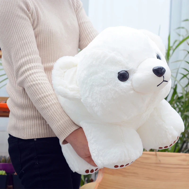 Dorimytrader Mehko Anime Polarni Medved Plišastih Lutka Big Polnjene Risanka Beli Medved Igrača Živali Rjavega Medveda Blazino za Dojenčka 20 palčni 50 cm
