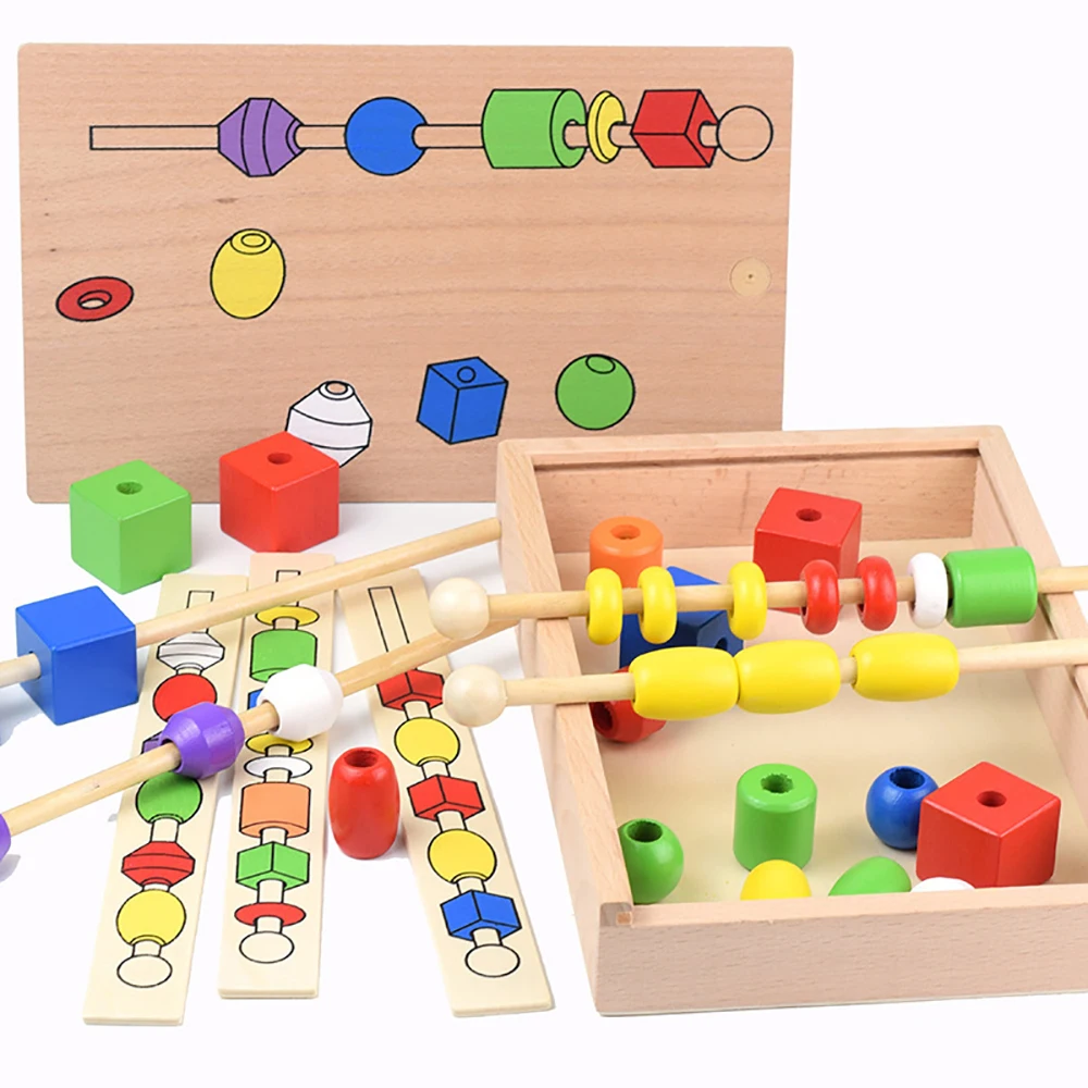 Lesene Noge Zaporedje Nastavite Blok Igrača Prenosni otrok Otrok Montessori Materiali Izobraževalne Igrače za ugotavljanje sposobnosti Za Otroka