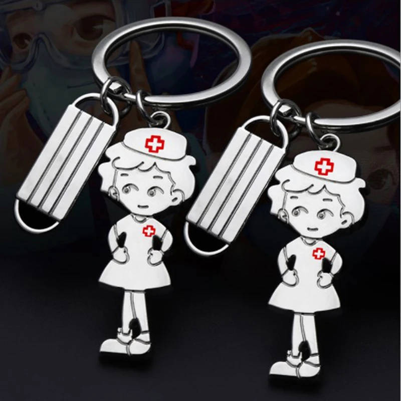 Vroče Prodaje Medicinska Sestra, Zdravstveni Polje Medicinske Ključnih Verige Masko Iglo, Brizgo Stetoskop Tassel Srčkan Keychain Skrbijo Za Sebe Key Ring