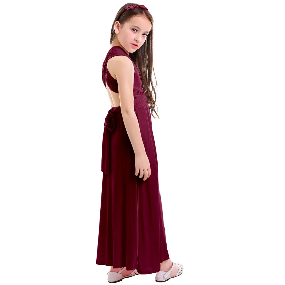 2019 Nov Cvet Dekleta Poročno Obleko za Družice Otroci Otrok Zamenljivih Multi Način Zaviti Plaža Obrabe, Dolge Obleke za Dekleta