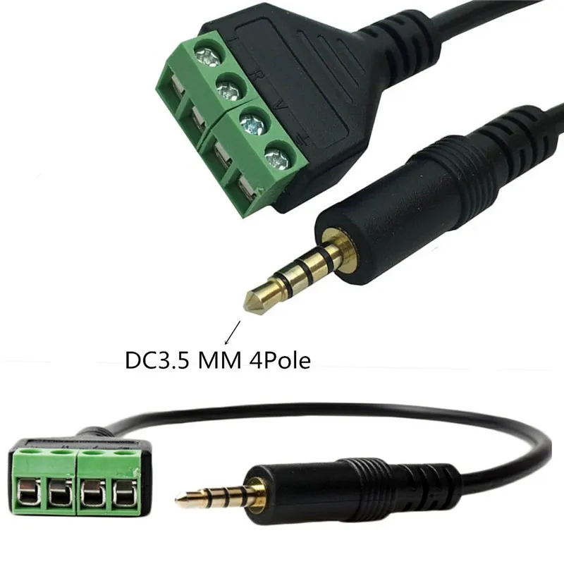 3,5 mm 4 pole Moški Stereo Audio Video za 3 Vijačni priključki Ženski Slušalke Vijak povezave / priključni kabel 0,3 m