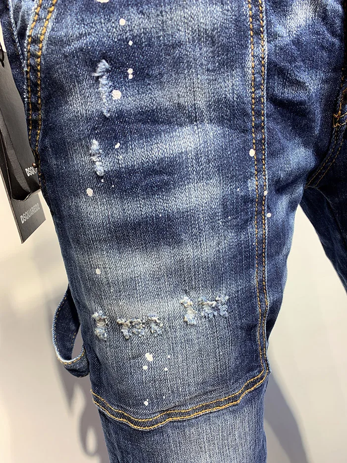 2021 Nove jeans hlače vrh kakovosti Moških Slim kavbojke traper hlače Svinčnik modre Hlače jeans za moške Preprosto udobno