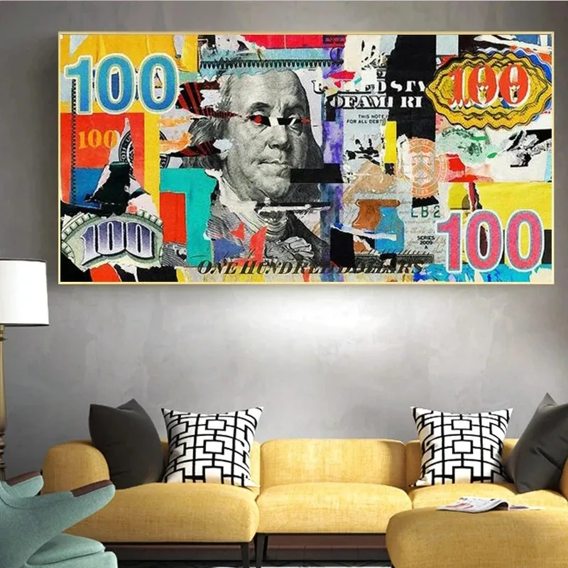 Inspirativno Platno Umetnosti 100 Dolar Zakona Platno Slikarstvo Plakatov in Fotografij Wall Art Sliko za Domov Dnevna Soba Dekor Cuadros