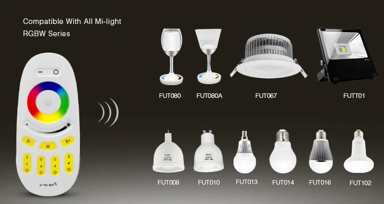Mi.Svetloba 2.4 G RF 4-Pas Brezžični Zaslon na Dotik RGBW LED Daljinski upravljalnik FUT096 za RGBW LED Žarnica ali LED Trak Svetlobe