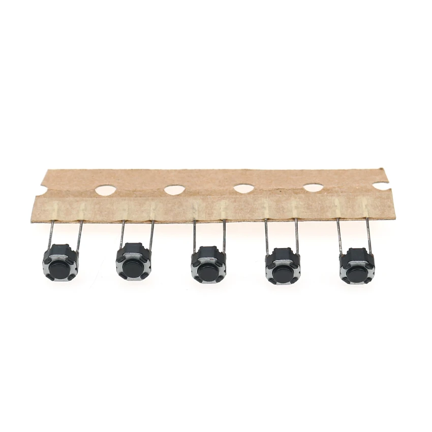 100 kozarcev 6x6x4.3 mm, Srednjega 2PIN DIP Dolgo Pin Mini Pritisni Gumb Stikalo za Zvočni PCB montaža Kratkotrajno Takta Stikalo Gumb