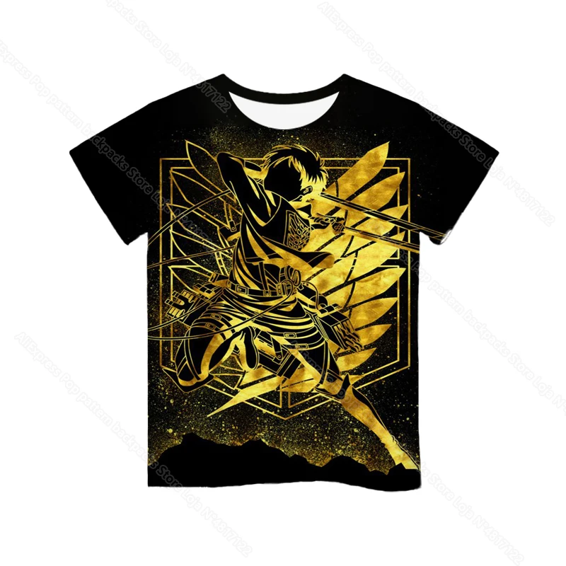 Otroci Napad na Titan 3D Print Majica s kratkimi rokavi Poletje Risank Anime Graphic T-majica za Fante, Dekleta Priložnostne Teens Tshirt Kul Vrhovi Camiseta