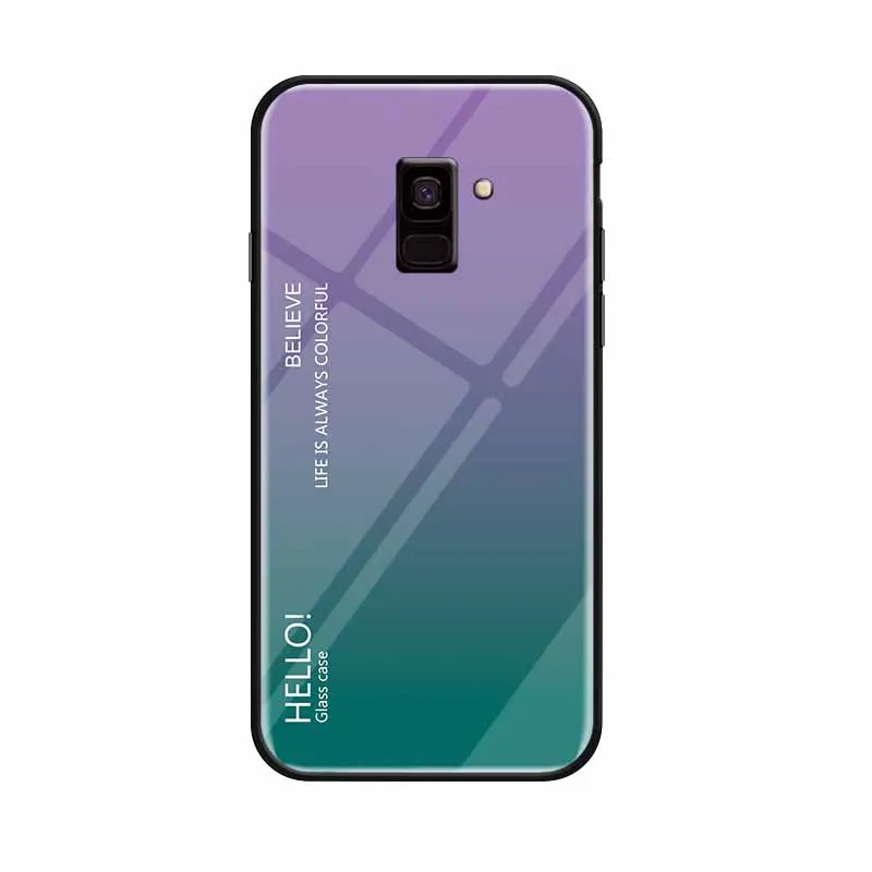 Ohišje Za Samsung Galaxy J8 2018 Luksuzni Gradient Kaljeno Steklo Telefon Primerih za Samsung Galaxy J8 2018 J810 J810f sm-J810f Cqoue