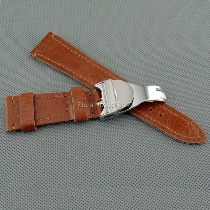 Corgeut 22 mm Rjava, mehka trak z belo črto dobro uvajanje sponke blet watchband fit moški ure