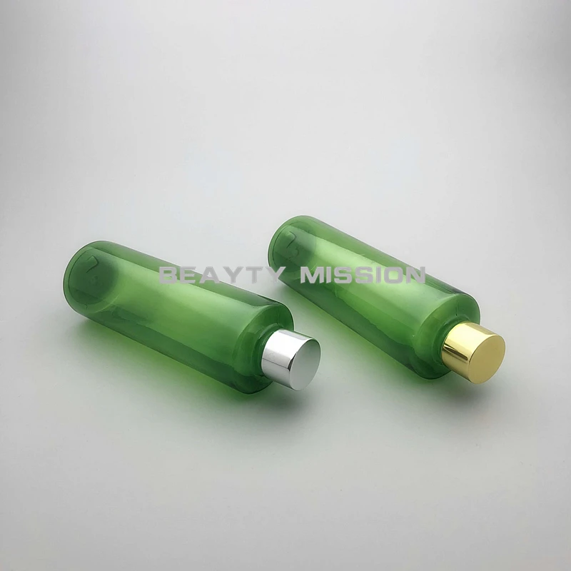 250 ml Zelene 24 kos/veliko HIŠNE Plastičnih Prazne Plastične Kozmetične Posodo Elektrificiranih Aluminija navoj Parfum Paket Steklenice