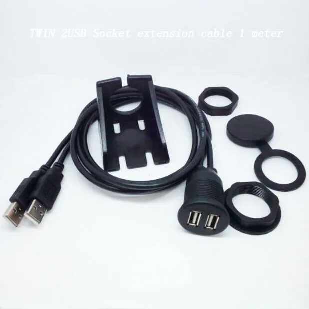 50pcs X ping Avto podometno montažo Dvojno USB Podaljšek Vodila Kabel 1M Za Avto Avdio