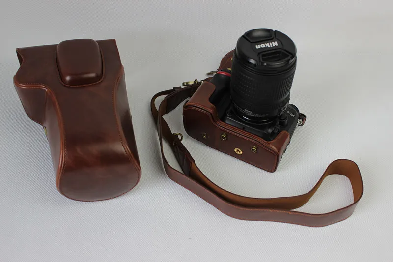 Črna/Rjava/Kava Deluxe Edition PU Usnje Fotoaparat Primeru Kritje Za Nikon D800 D810 fotoaparat Z Vrečko za Shranjevanje Odprtine Spodaj Primeru