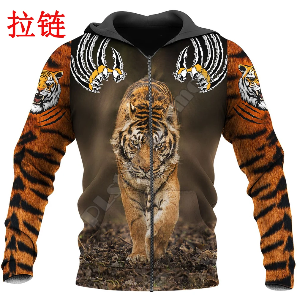 Lepa Ljubezen Tiger 3D Vsem Natisnjeno Unisex Deluxe Moški pulover s kapuco Zip Majica Puloverju Priložnostne Jakno, Trenirko DW0313
