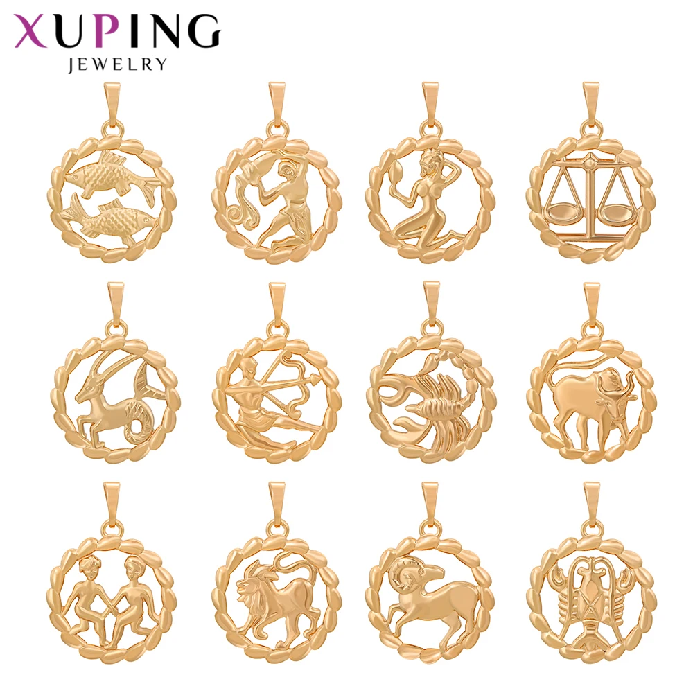 Xuping Dvanajst Ozvezdij Design Zlato barvo Prevlečeni Obesek Kompleti za Moškega ali Ženske, Nakit Božična Darila 34633